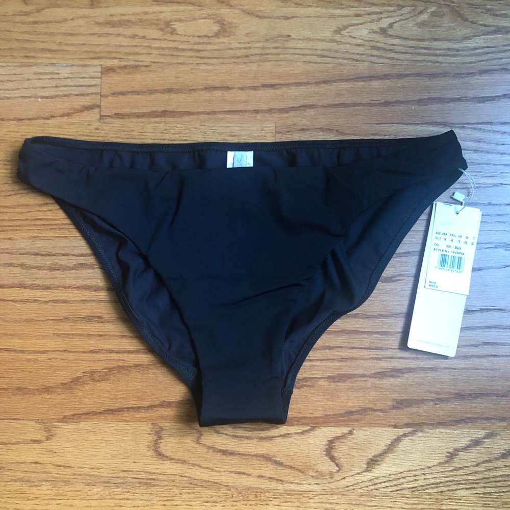 NWT Gottex Profile Bikini Bottom, 14, Black
